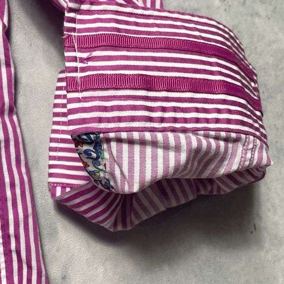 Robert Graham Modern Americana Premium Stripe Shirt Mens XL Red Fitted Flip Cuff - Picture 4 of 12